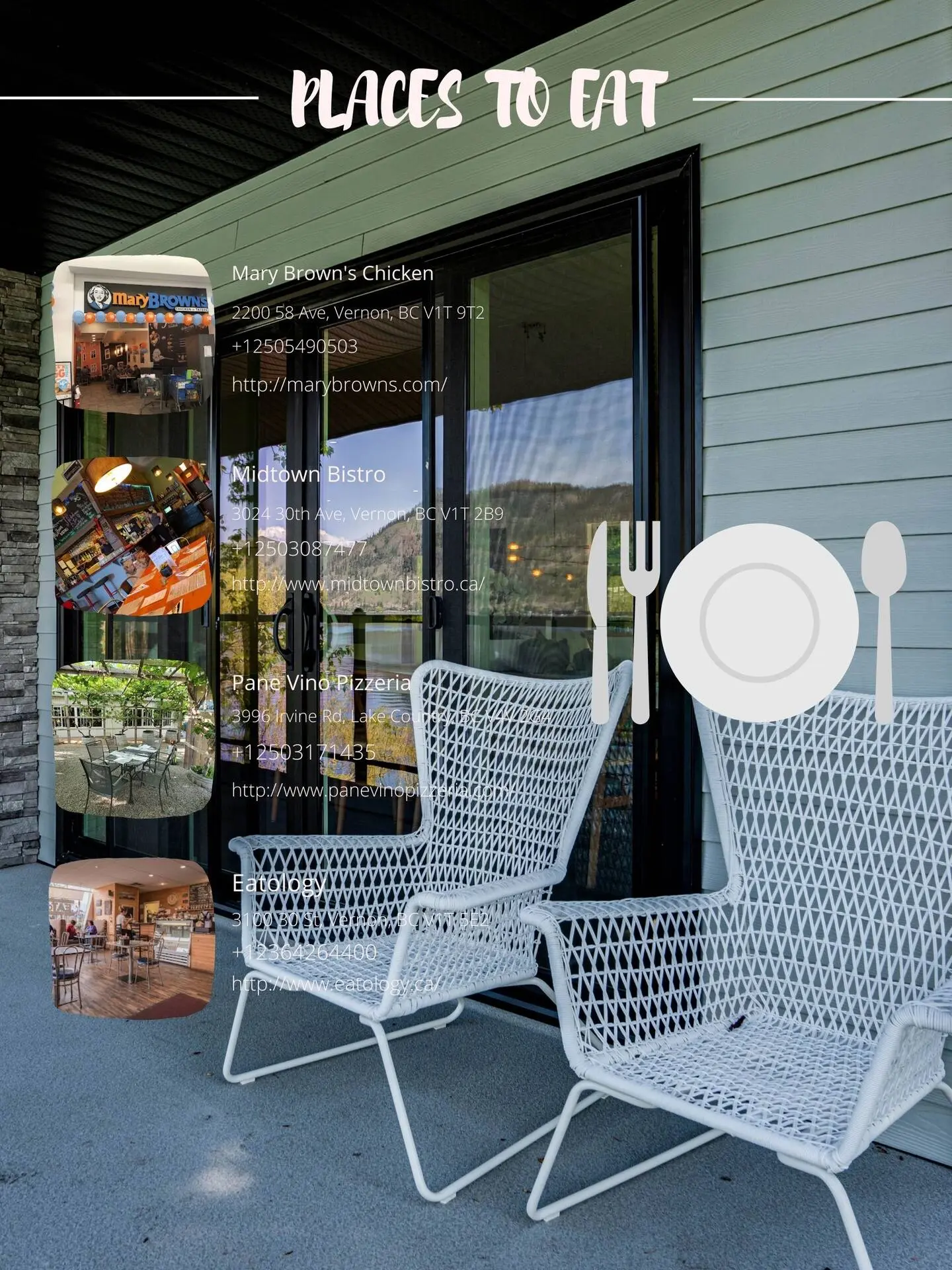 Places-to-eat guide for guests